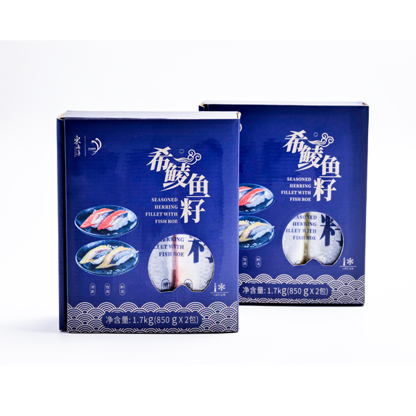 FROZEN SEASONED FISH ROE WITH HERRING FILLETS